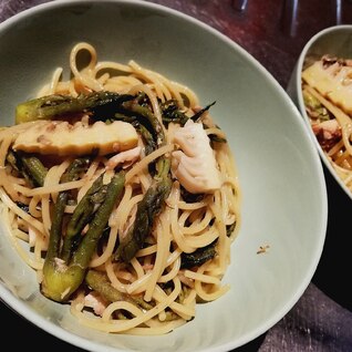 たらの芽と筍の和風パスタ